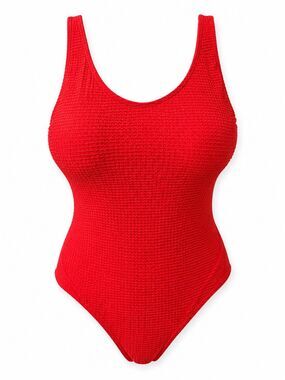 Aquamore Red Textured One Piece Swimsuit 26W